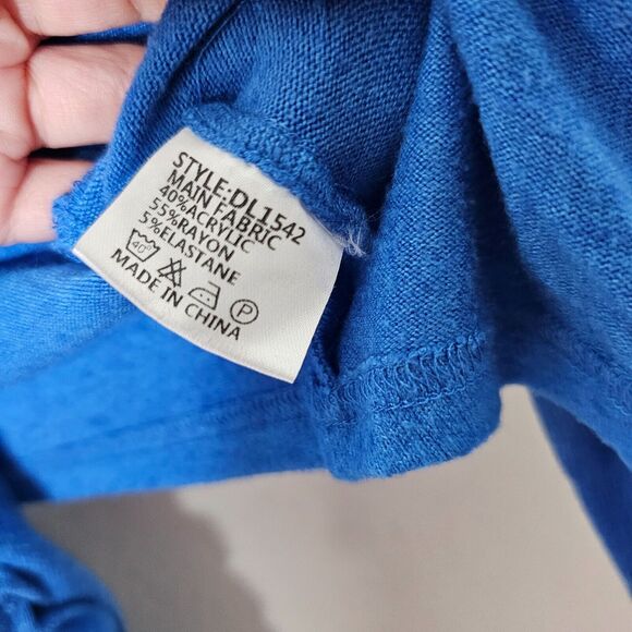 by.DYLN Cobalt Blue Tube Top O-Ring Hole Cutouts with Shrug Cardigan XS - Picture 6 of 7